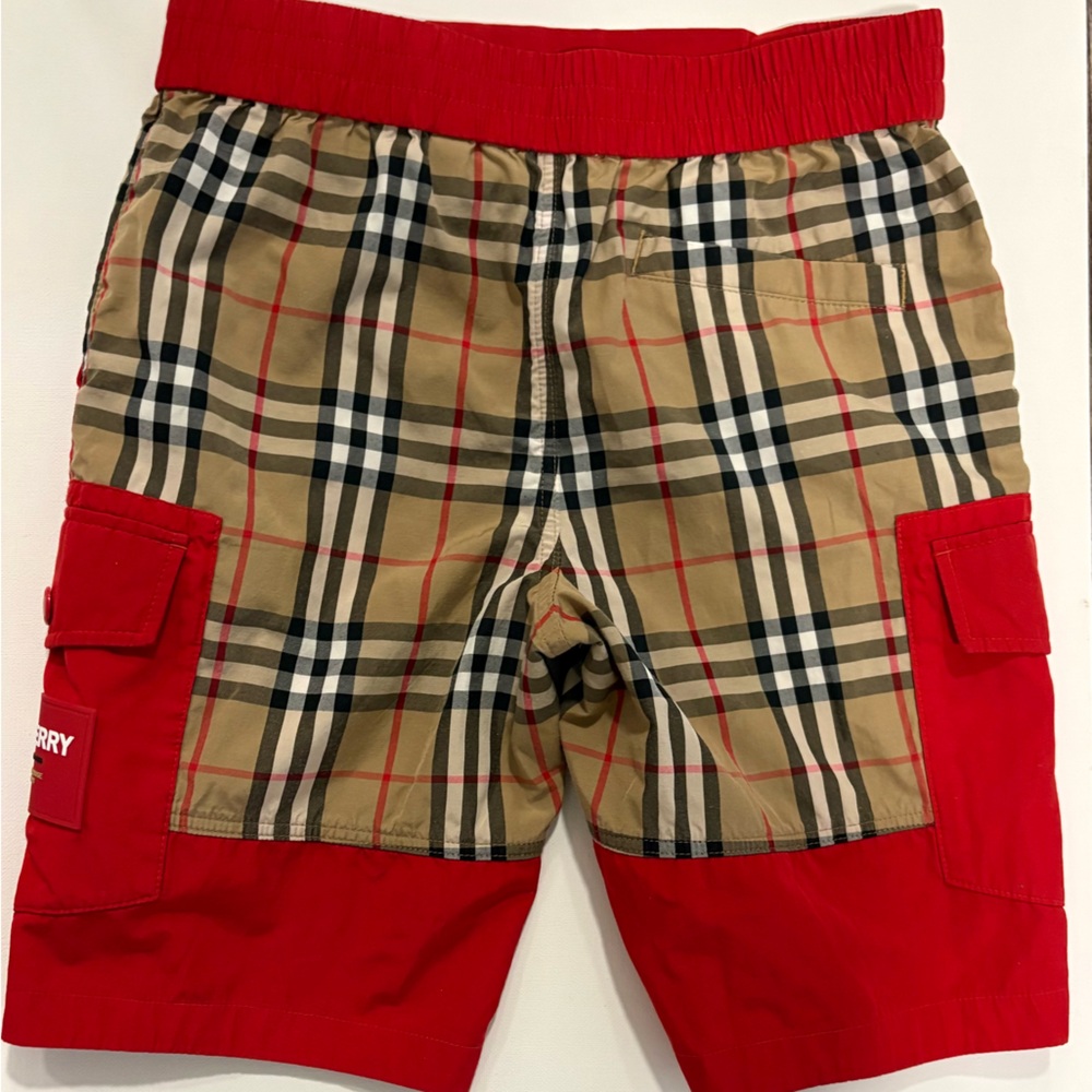 Burberry Kids Checkered Red Shorts